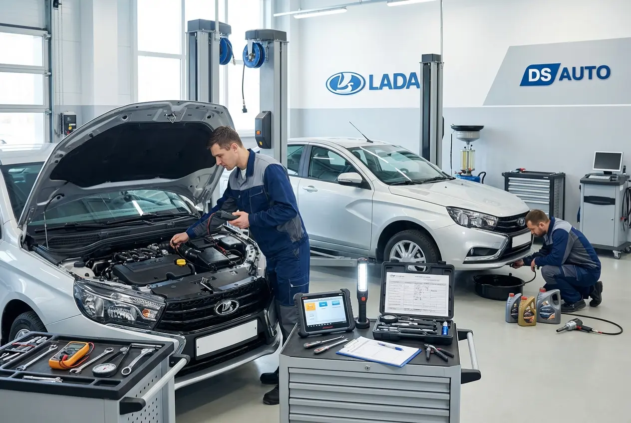 Диагностика автомобиля LADA на специализированном оборудовании в автосервисе DS Auto в Жуковском
